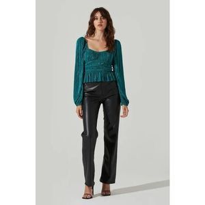 NWT Astr Teal Long Sleeve Blouse